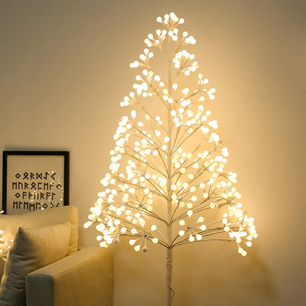 Albero Di Natale A Led Da Interno Albero luminoso led con tronco e base 1,50 metri IP44 Bianco caldo