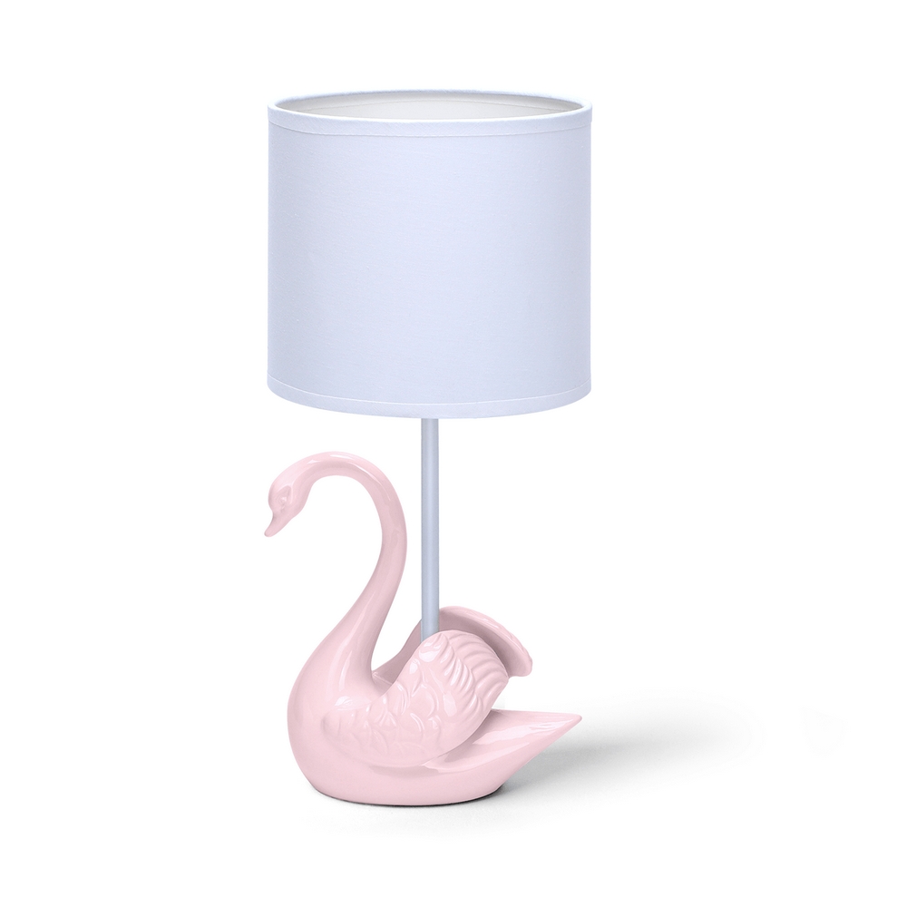 Foto principale Abatjour Cigno lampada da tavolo Rosa e bianca E14 Aigostar
