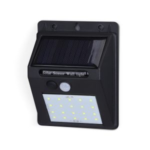 Foto principale Applique 20 Led 0,33W Nero con pannello solare IP65 Bianco freddo 6500K con sensore crepuscolare e di movimento Aigostar