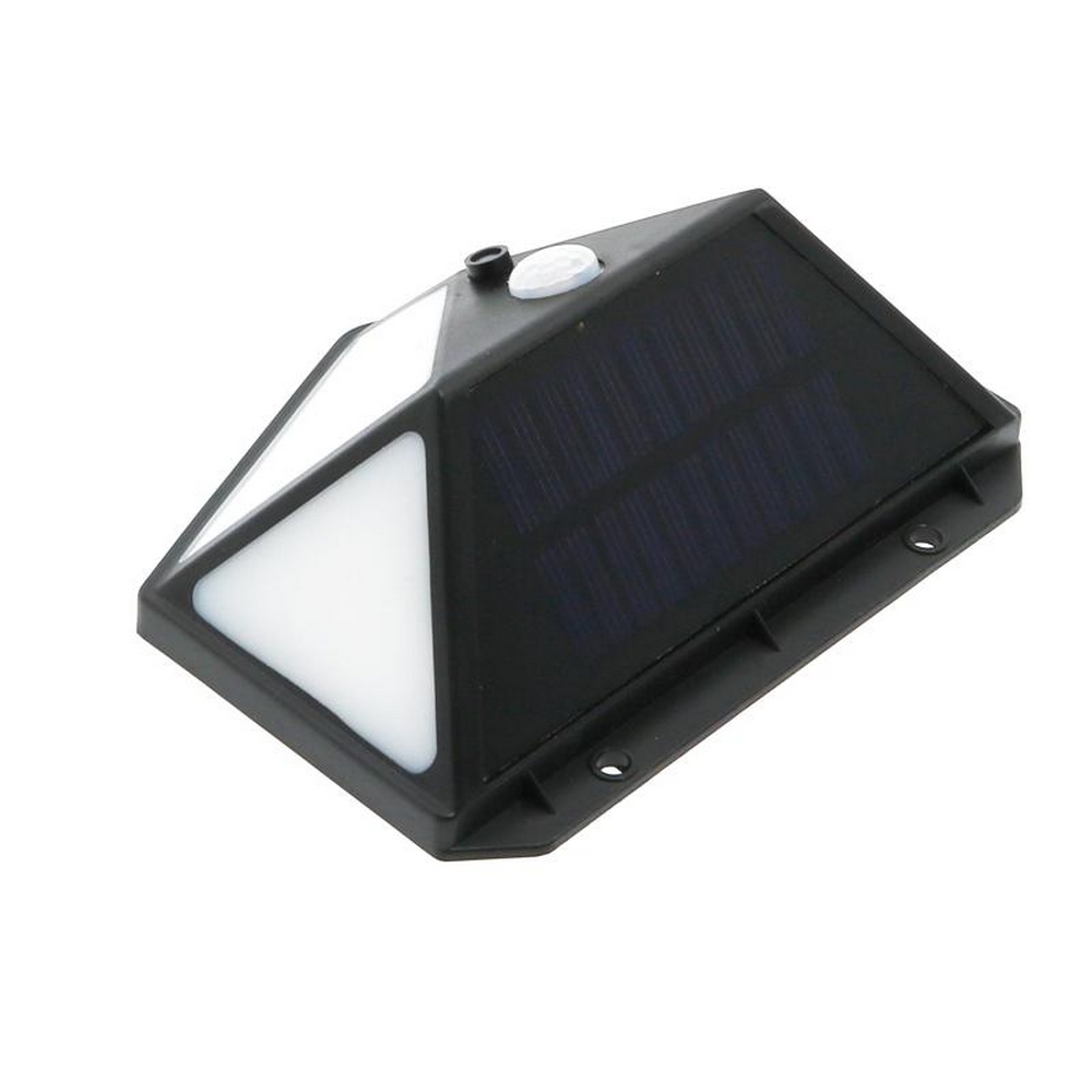 Applique Led 10W Nero con pannello solare IP44 Bianco neutro 4500K con sensore crepuscolare e di movimento LEDme - Foto 2
