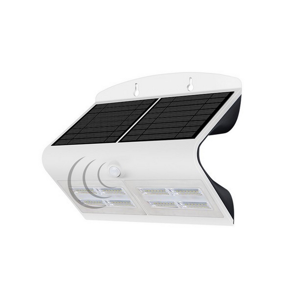Foto principale Applique Led 1,5W Bianco con pannello solare IP65 Bianco neutro 4000K con sensore crepuscolare e di movimento Novaline