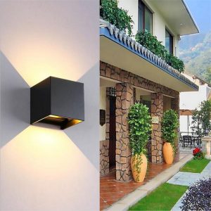 Lampada da parete a LED su e giù da 4 pezzi Lampada da parete per interni in alluminio nero 6W 3000K per scala della camera da letto | Leroy Merlin