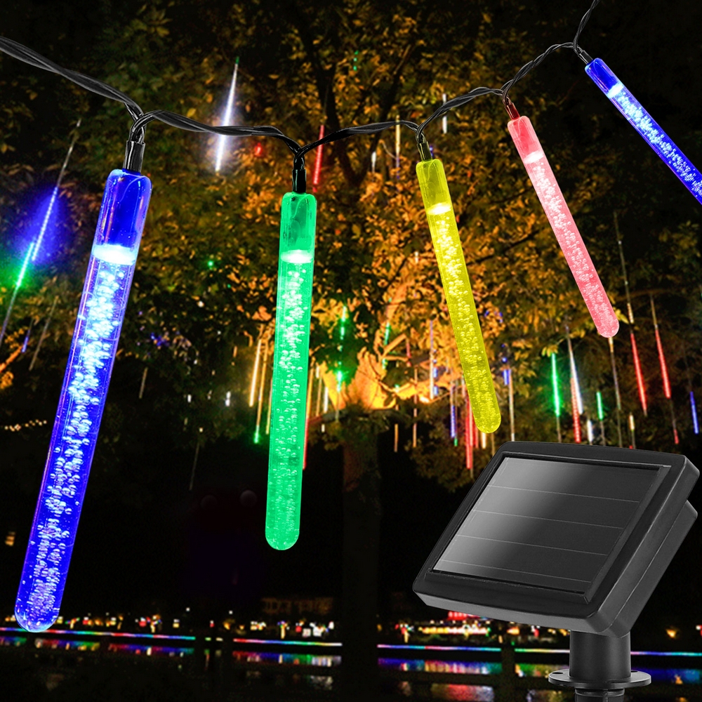 Catena luminosa a Led decorativa a energia solare 5,8 metri 20 lampadine trasparenti a ghiacciolo Multicolore Aigostar - Foto 4