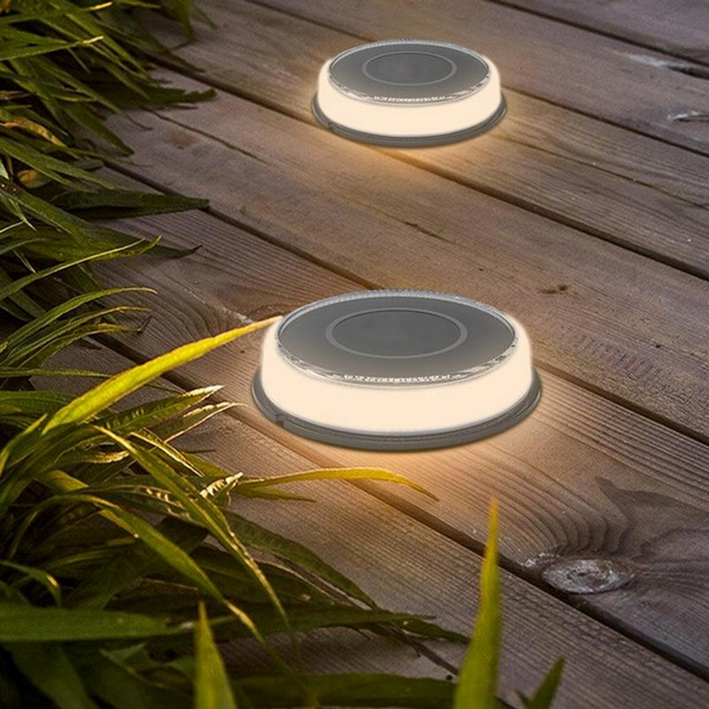 Faretto segnapassi Led 3W Nero con pannello solare IP66 Bianco caldo 3000K  con sensore crepuscolare LEDme 