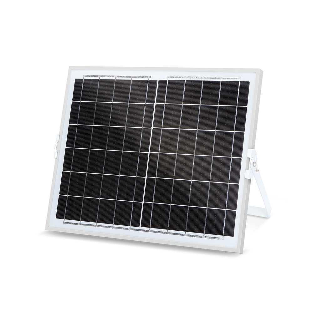 Faro Led 100W Grigio con pannello solare IP65 Bianco freddo 6500K Dimmerabile con telecomando e con sensore crepuscolare Aigostar - Foto 2