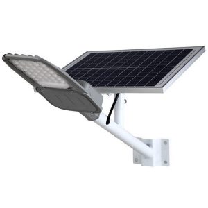 Foto principale Faro Led 100W Grigio con pannello solare IP65 Bianco freddo 6500K Dimmerabile con telecomando e con sensore crepuscolare LEDme