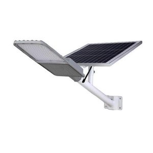 Foto principale Faro Led 200W Grigio con pannello solare IP65 Bianco freddo 6500K Dimmerabile con telecomando e con sensore crepuscolare LEDme