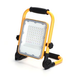 Foto principale Faro Led da lavoro portatile 30W Nero e giallo Alimentazione a batteria IP65 Bianco freddo 6500K Dimmerabile Aigostar