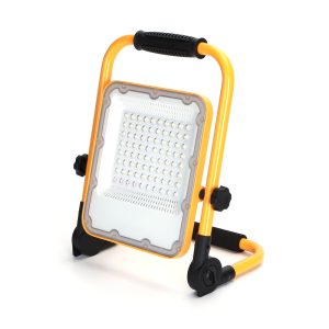 Foto principale Faro Led da lavoro portatile 50W Nero e giallo Alimentazione a batteria IP65 Bianco freddo 6500K Dimmerabile Aigostar