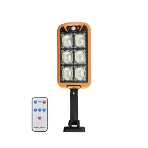 Foto principale Faro Led Nero con pannello solare IP65 Bianco freddo 6000K Dimmerabile con telecomando e con sensore crepuscolare e di movimento LedLedITALIA