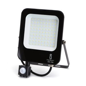 Foto principale Faro proiettore Led 50W Nero da esterno IP65 Bianco freddo 6500K con sensore crepuscolare e di movimento Aigostar