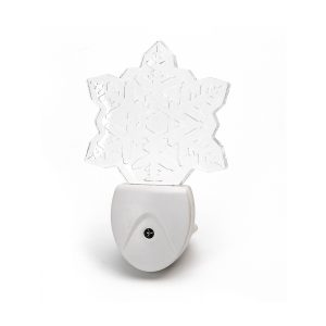 Foto principale Lampada da notte a Led Fiocco di neve da presa 0,5W RGB con sensore Aigostar