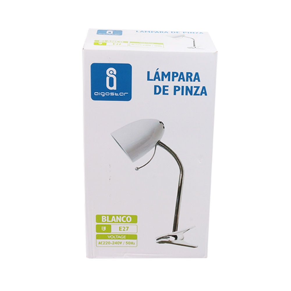Lampada Da Scrivania MANTIS EXO Lighting – Design Flexo Bianco, Attacco E27, Braccio Regolabile 45cm, Per Ufficio E Studio