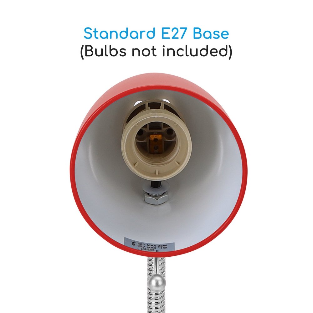 Lampada da scrivania Rossa E27 con clip e braccio regolabile Aigostar - Foto 1