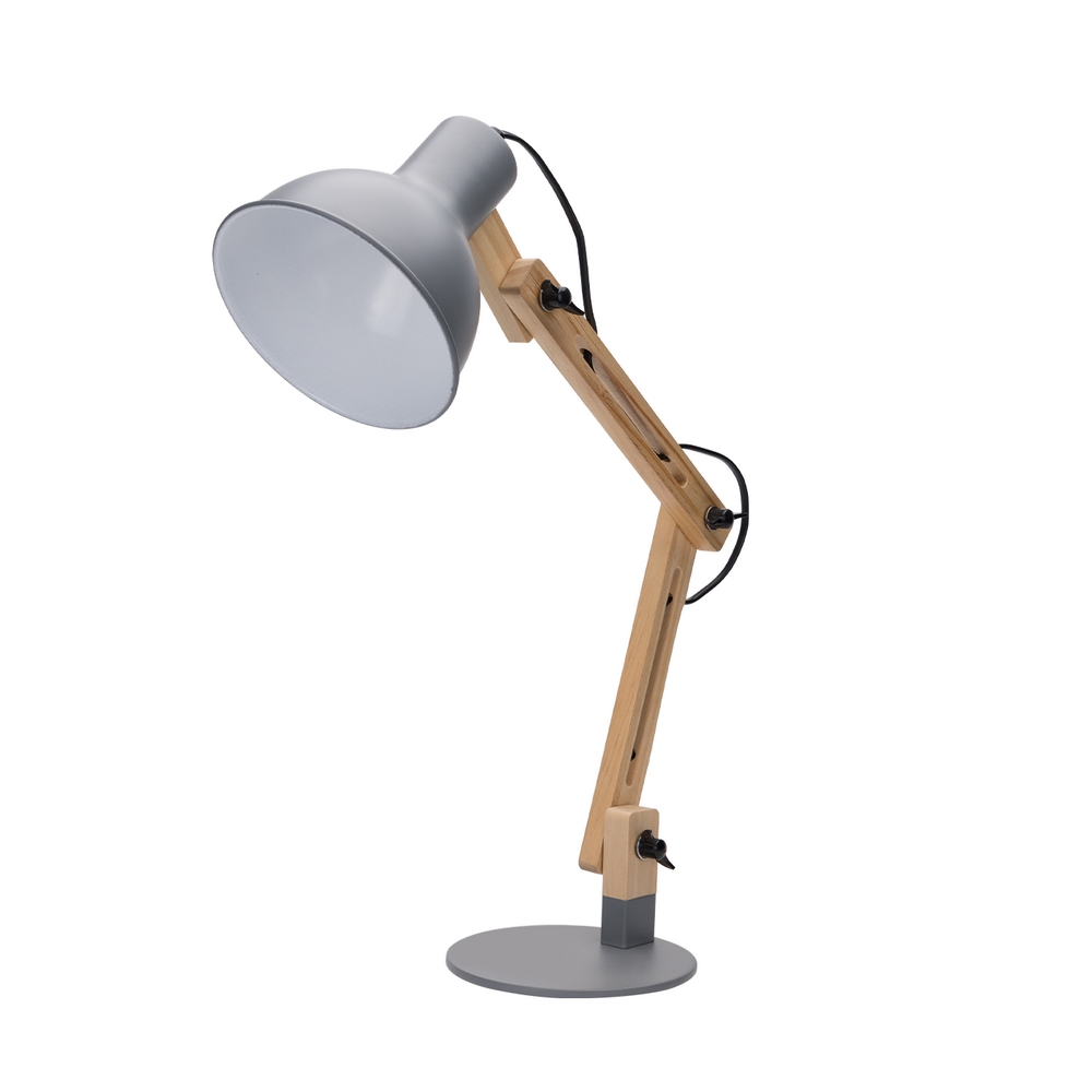 Offerta! STOOD LAMPADA DA TAVOLO E27 NERO + LEGNO MAX 20W