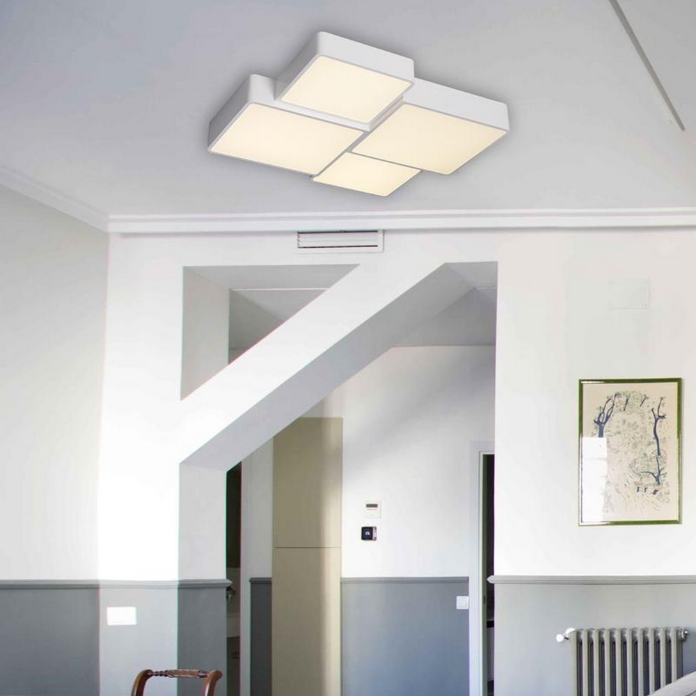 Lampadario Led da soffitto Emin Bianco 84W Dimmerabile con temperatura colore regolabile con telecomando LEDme - Foto 1