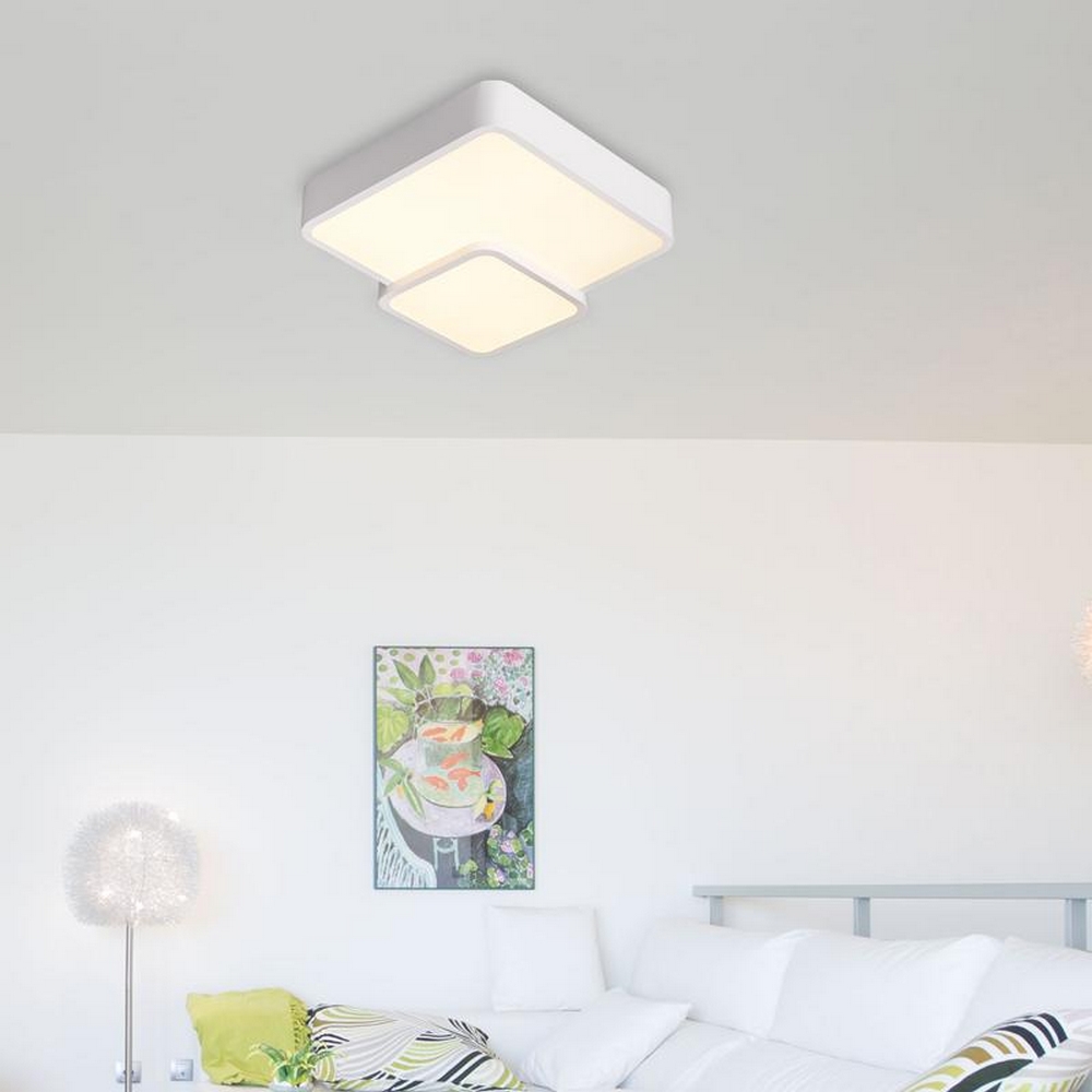 Lampadario Led da soffitto Nerima Bianco 70W Dimmerabile con temperatura colore regolabile con telecomando LEDme - Foto 1