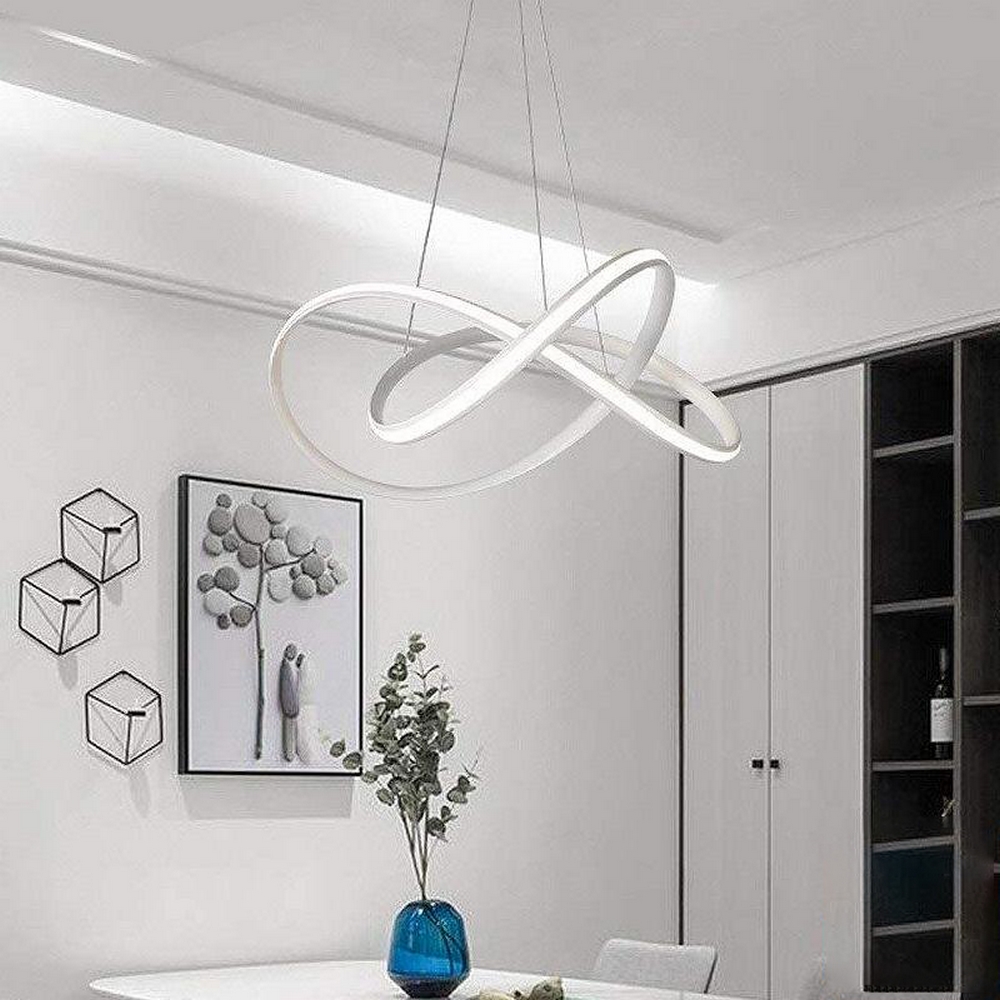 Lampadario Led da soffitto Swirl Bianco 58W Dimmerabile con temperatura colore regolabile con telecomando LEDme - Foto 2