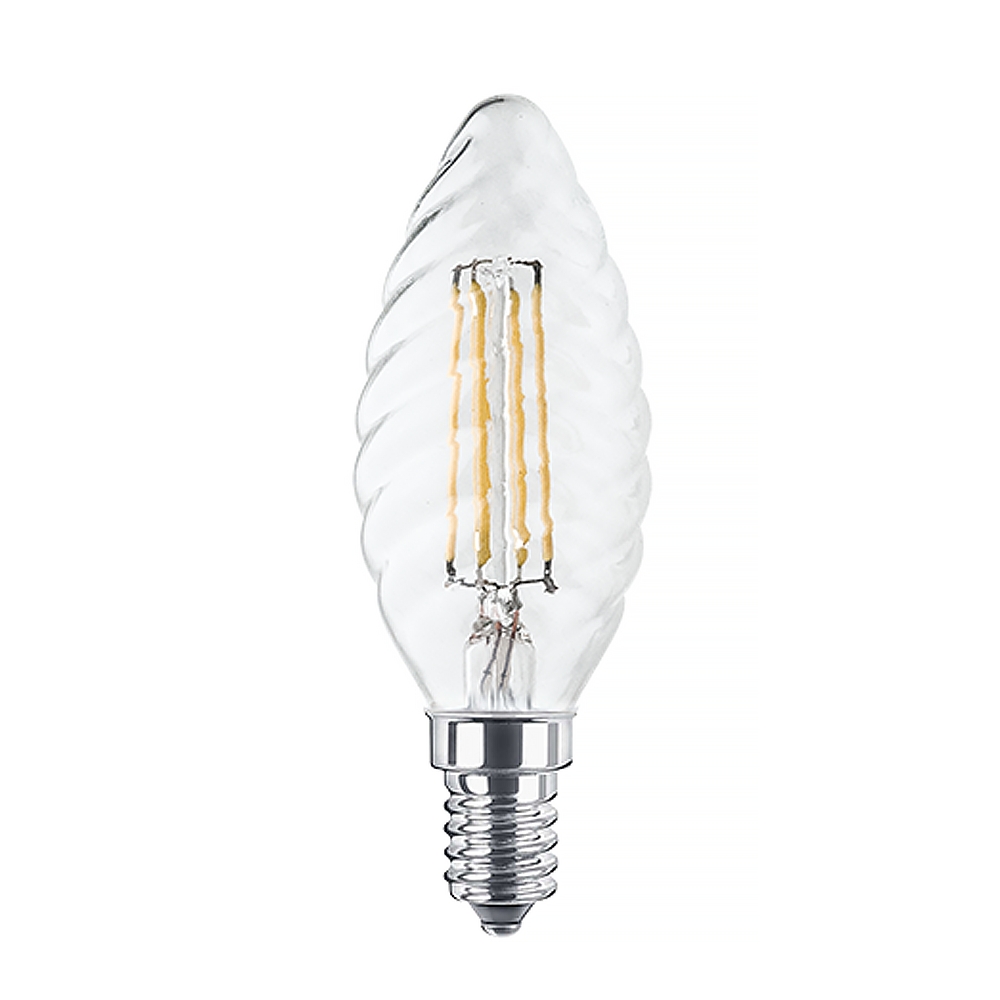 Lampadina Led a Filamento E14 C35 a tortiglione 4W Bianco caldo 2700K Neos  