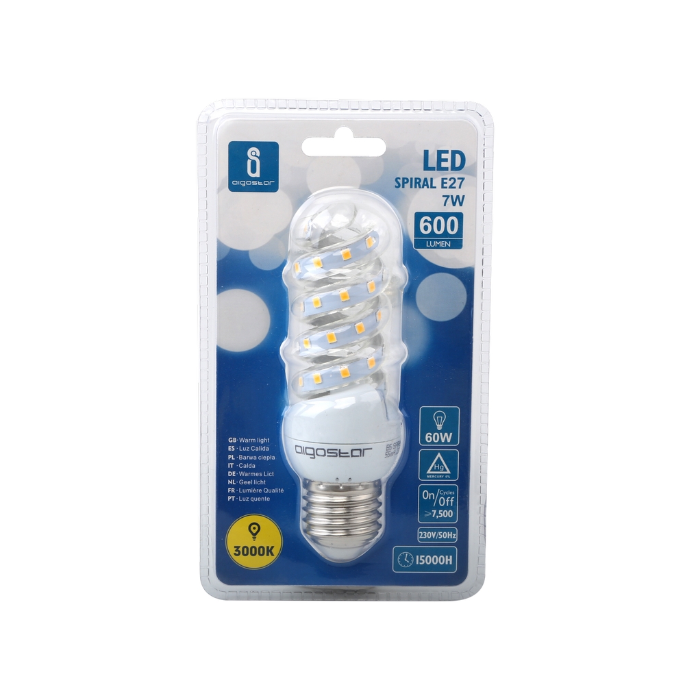 Lumare Lampadina LED E27 7W Bianco Caldo 2700K, 600 Lumen, 25,000 Ore, Sostituisce 60W