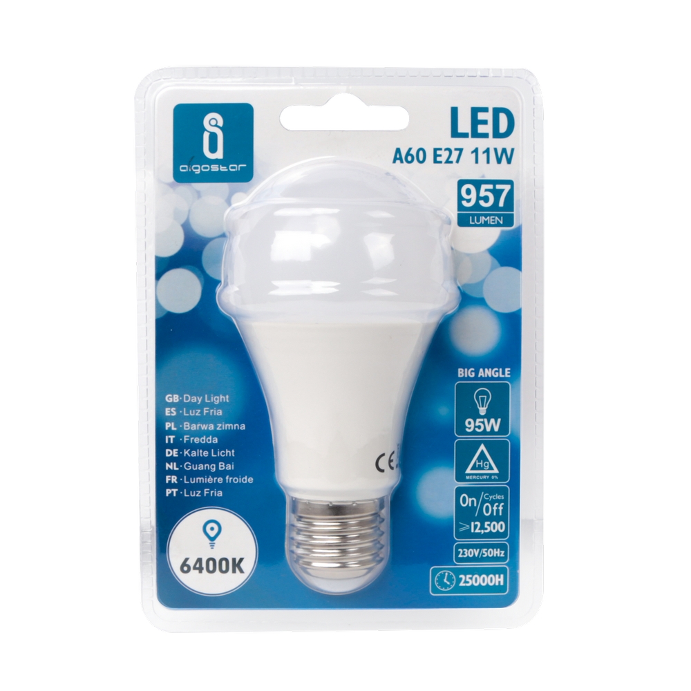 Lampadina LED E27 11W Bulb A60 con Sensore di Movimento Life