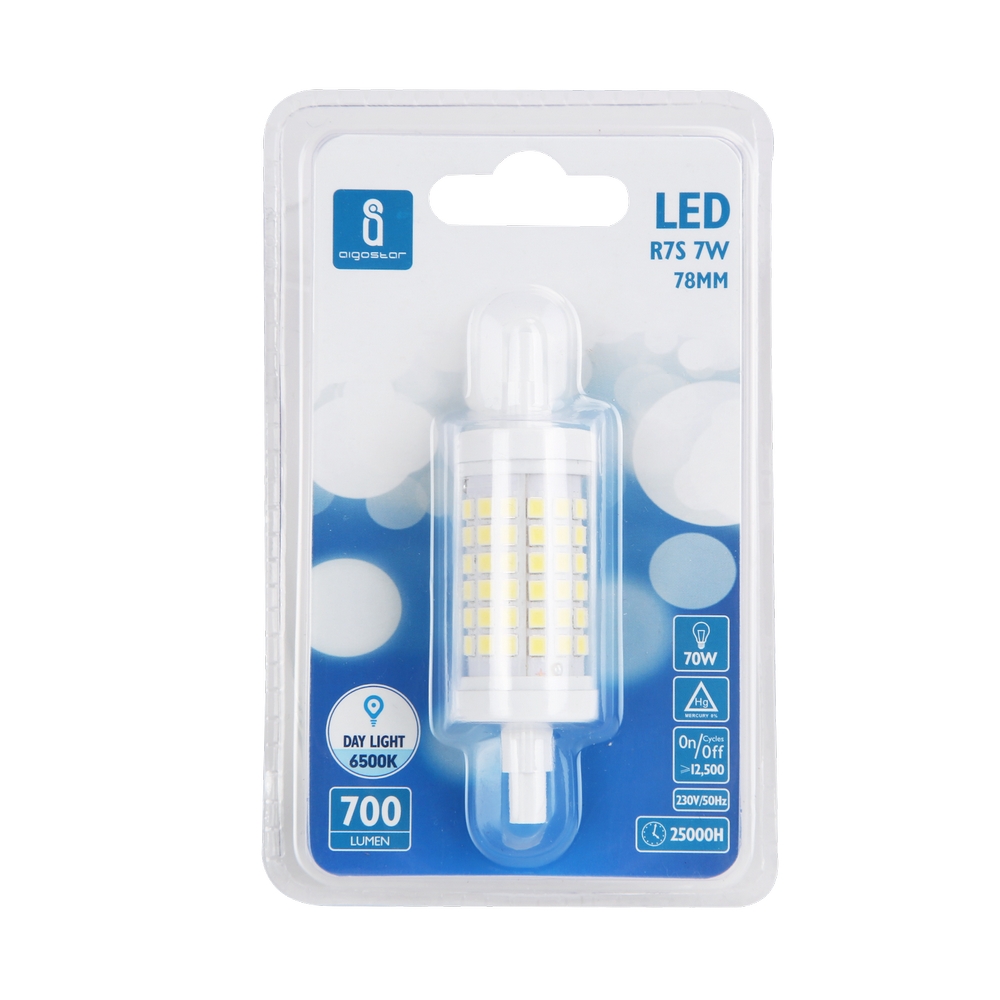 Lampadina Led R7S Lineare 78mm 4,9W SMD Bianco Freddo 6500K