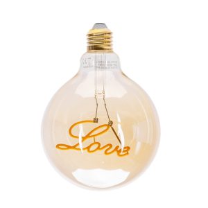 Foto principale Lampadina Led Vintage a Filamento E27 G125 Love decorativa 4W Bianco caldo 1800K Aigostar