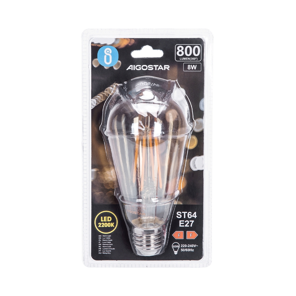 Lampadina LED Filamento Vintage 8W E27 Gold ST64 - Dimmerabile