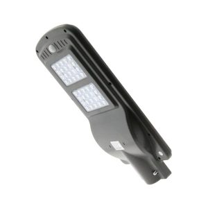 Foto principale Lampione stradale Led 40W Nero con pannello solare IP65 Bianco freddo 6000K con sensore crepuscolare e di movimento LEDme