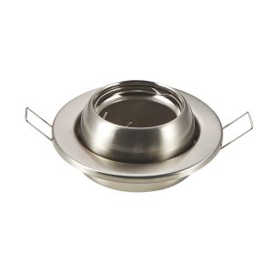 Foto principale Portafaretto orientabile GU10 / MR16 a sfera da incasso 100mm Nickel satinato Rotondo Aigostar