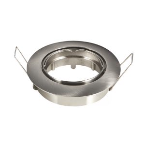 Foto principale Portafaretto orientabile GU10 / MR16 da incasso 82mm Nickel satinato Rotondo Aigostar