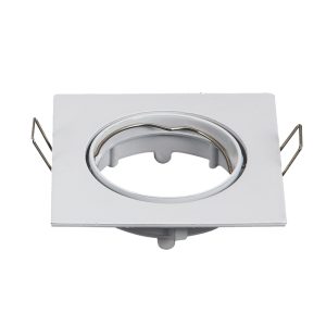 Foto principale Portafaretto orientabile GU10 / MR16 da incasso 82x82mm Bianco Quadrato Aigostar