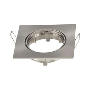 Foto principale Portafaretto orientabile GU10 / MR16 da incasso 82x82mm Nickel satinato Quadrato Aigostar