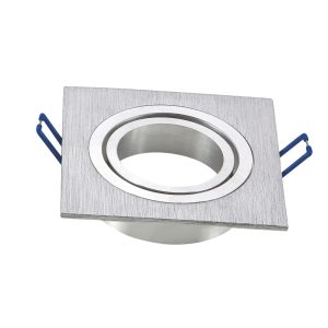 Foto principale Portafaretto orientabile GU10 / MR16 da incasso 91x91mm Argento Quadrato Confezione 2pz Aigostar