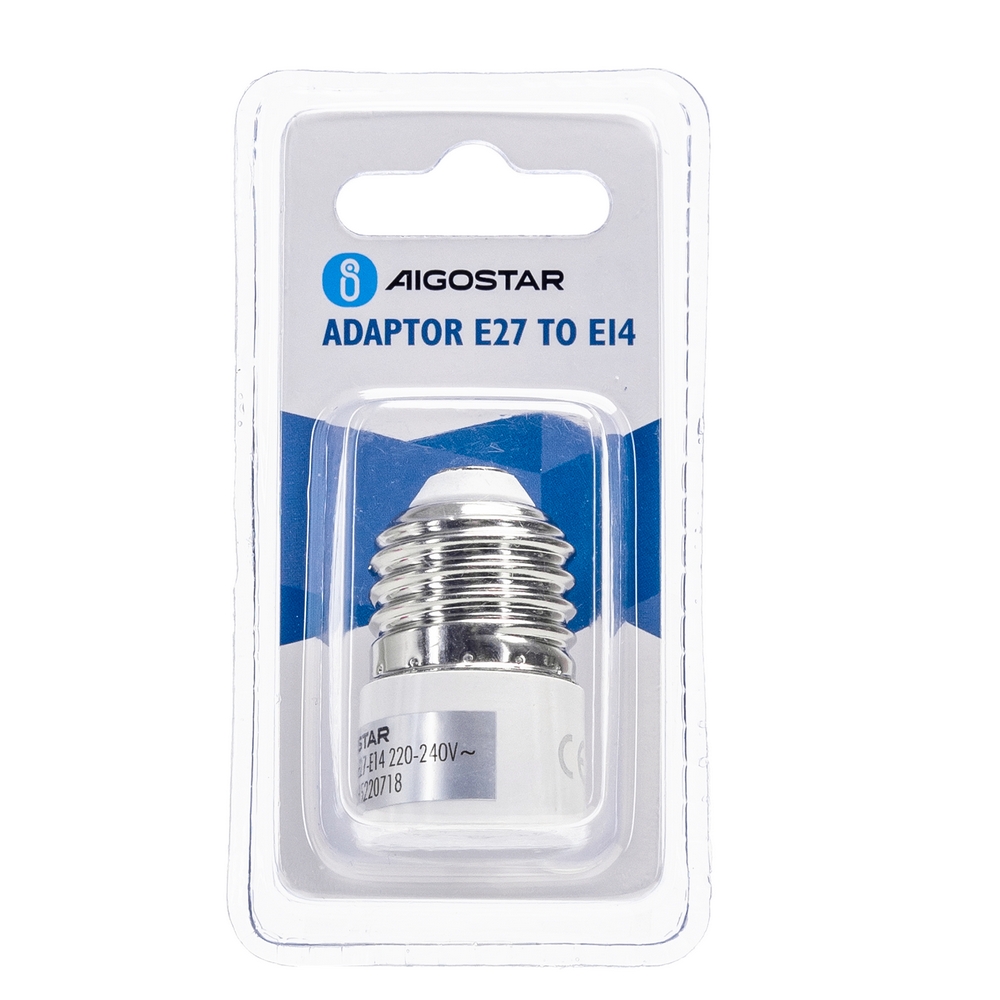 Adattatore Portalampada da E27 a E14 Bianco 250V Aigostar 