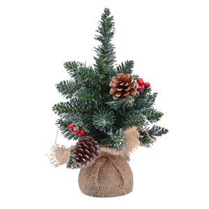 Foto principale Albero di Natale da tavolo Corvara 30cm 28 rami con bacche e pigne Viscio