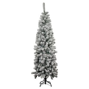 Foto principale Albero di Natale Slim Gran Paradiso innevato 150cm verde e bianco Viscio