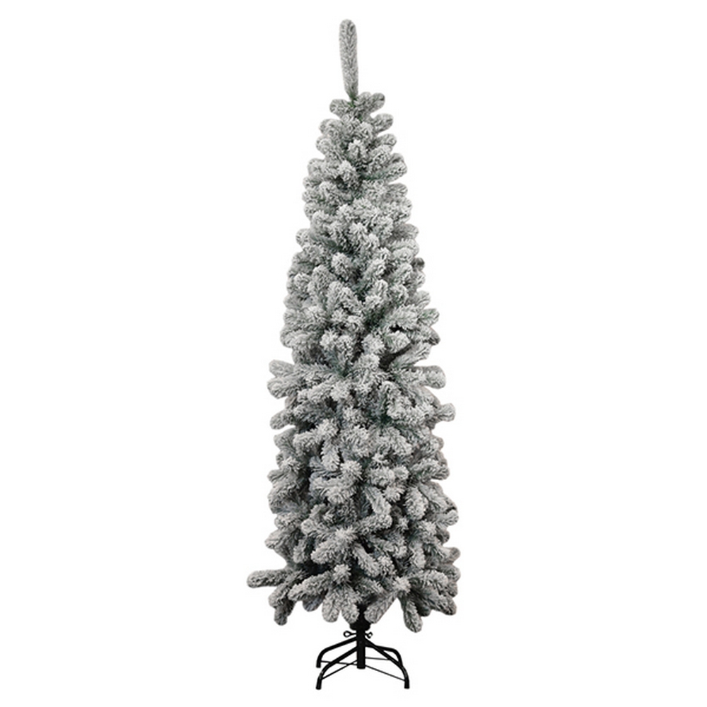 Foto principale Albero di Natale Slim Gran Paradiso innevato 180cm verde e bianco Viscio