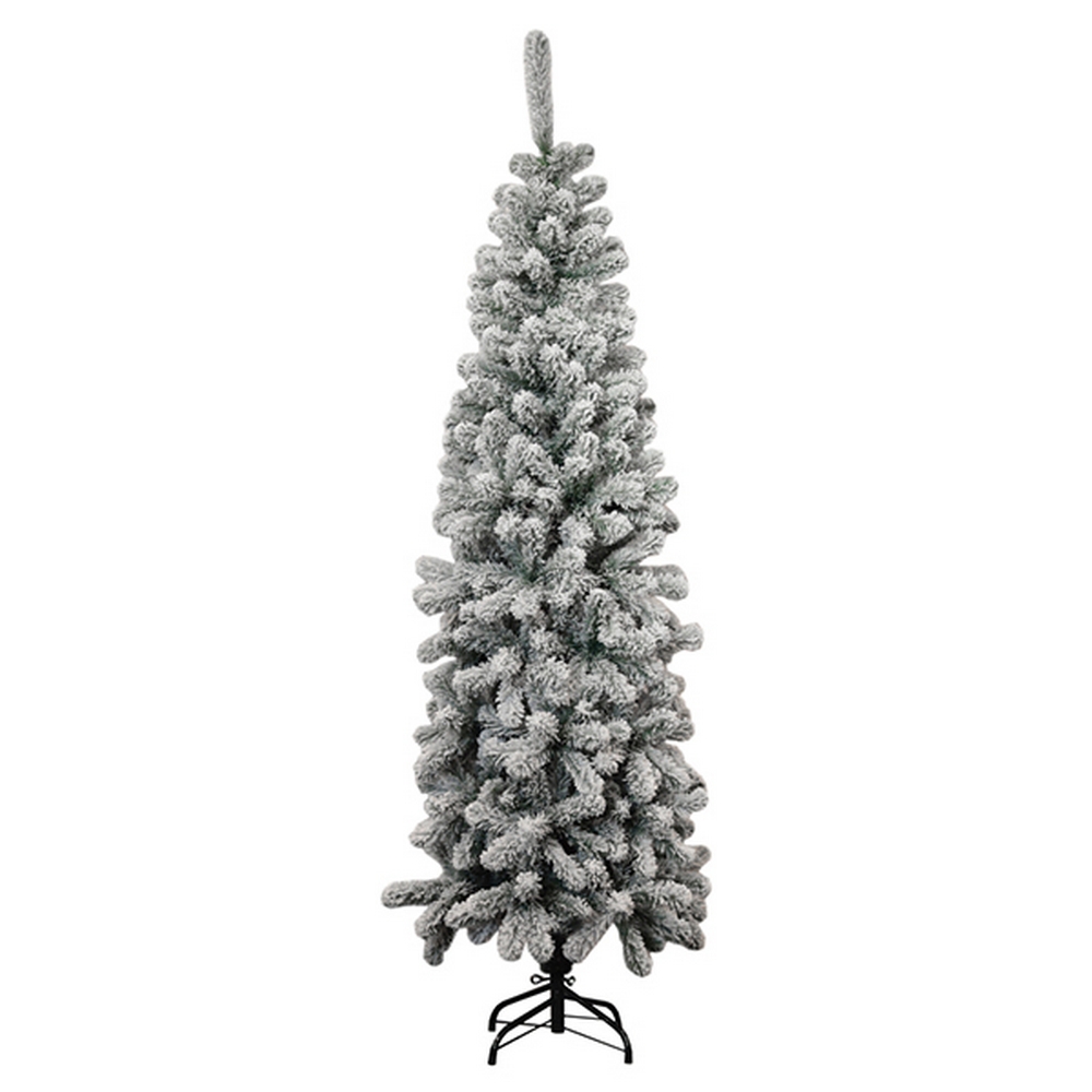 Albero di Natale Slim Gran Paradiso innevato 180cm verde e bianco Viscio 