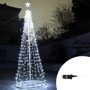 Foto principale Albero luminoso a cono da 480 Led altezza 2 metri Bianco Freddo fisso e intermittente Wisdom