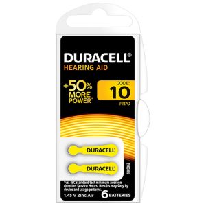 Foto principale Batteria acustica Duracell 10 Giallo 1,45V Zinco-Aria confezione da 6 pile