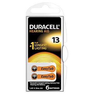 Foto principale Batteria acustica Duracell 13 Arancione 1,45V Zinco-Aria confezione da 6 pile