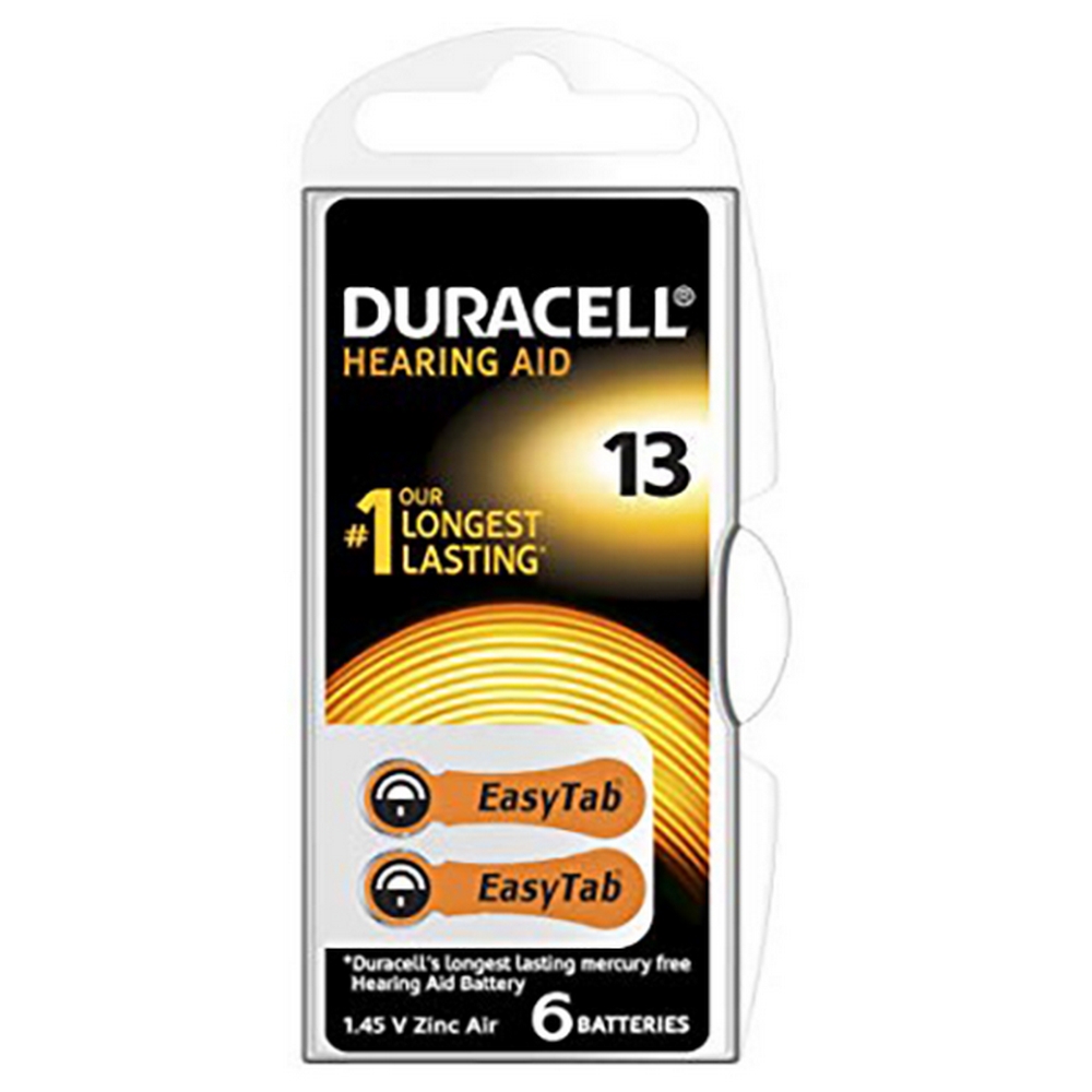 Foto principale Batteria acustica Duracell 13 Arancione 1,45V Zinco-Aria confezione da 6 pile