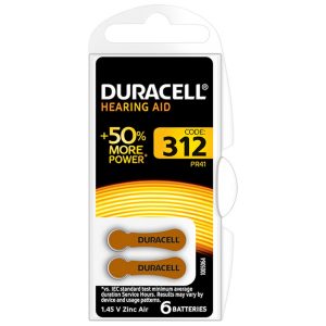 Foto principale Batteria acustica Duracell 312 Marrone 1,45V Zinco-Aria confezione da 6 pile