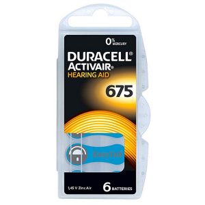 Foto principale Batteria acustica Duracell 675 Blu 1,45V Zinco-Aria confezione da 6 pile