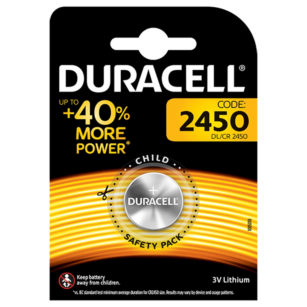 Foto principale Batteria bottone Duracell 3V CR2450 Litio confezione da 1 pila