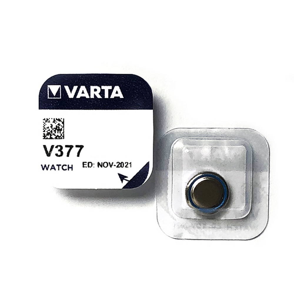 Foto principale Batteria bottone Varta 1,55V V377 Ossido d’Argento confezione da 1 pila