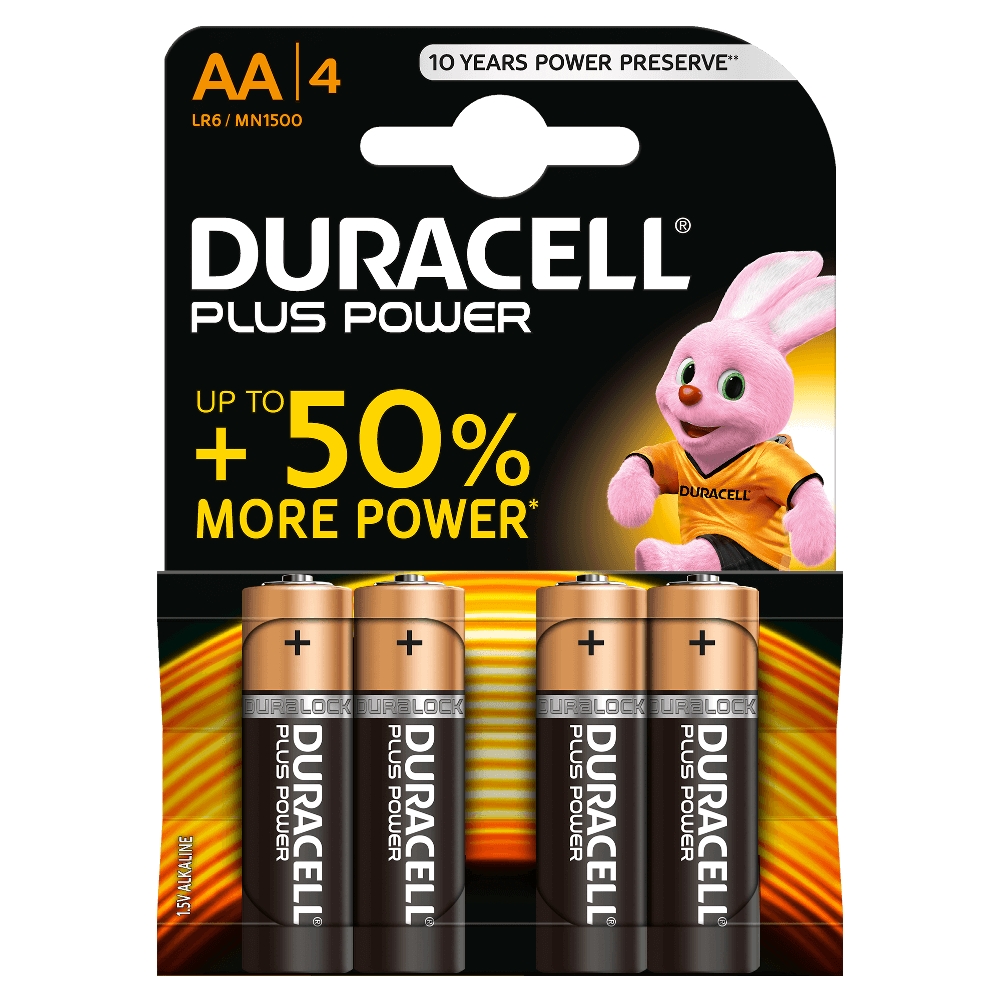 Foto principale Batteria Duracell 1,5V AA Stilo Plus Power Alcalina confezione da 4 pile