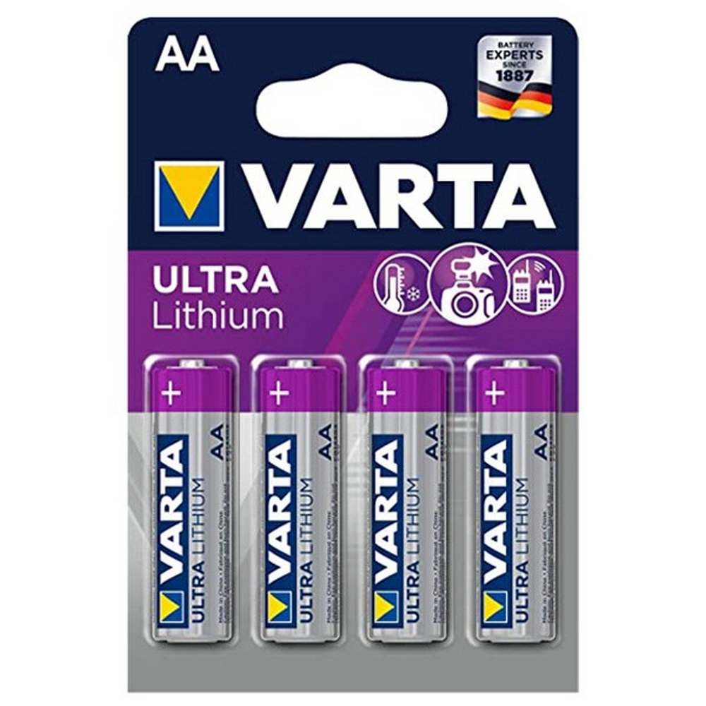 Batteria Varta 1,5V AA Stilo Ultra Lithium confezione da 4 pile al