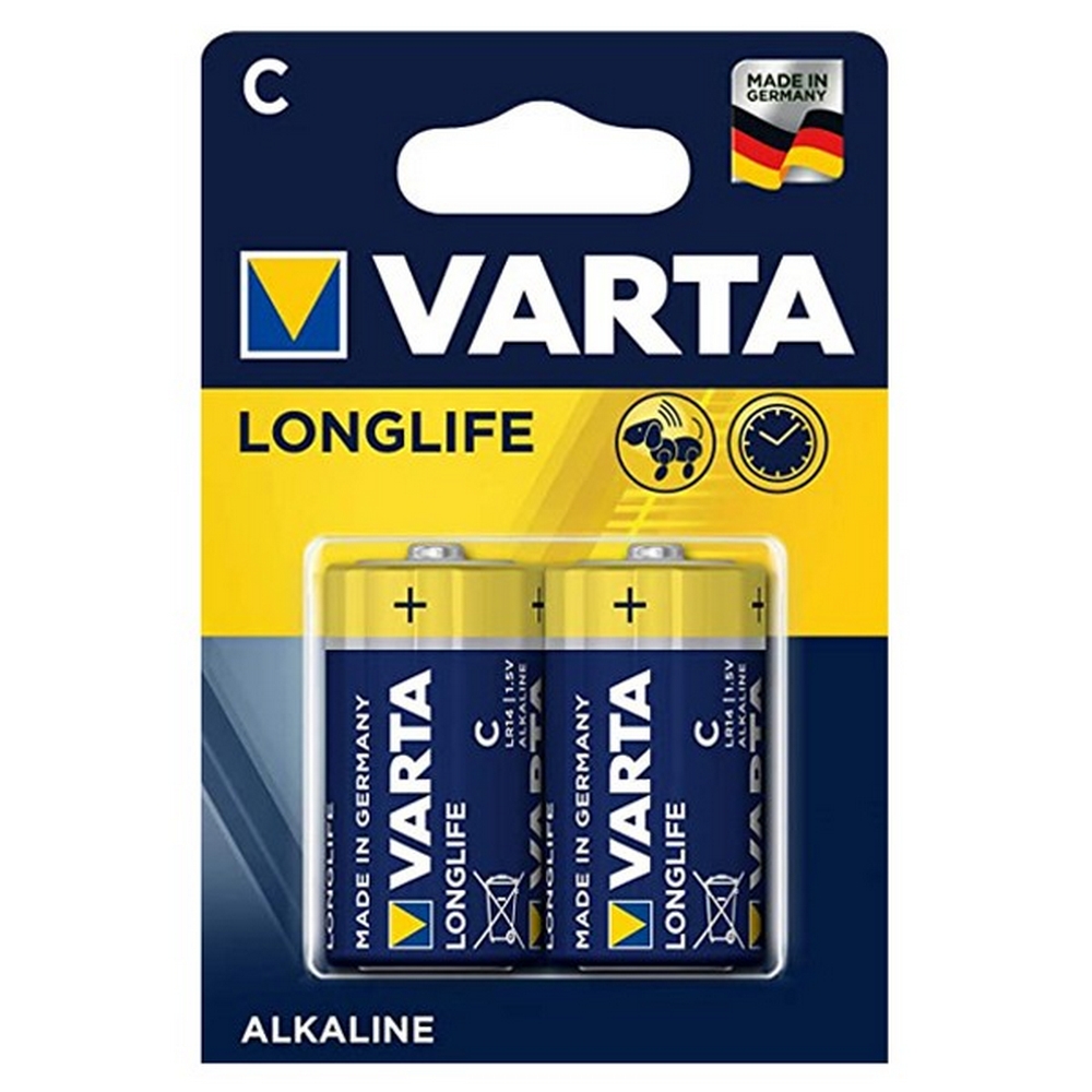 Batteria Varta 1,5V C Mezzatorcia Longlife Alcalina confezione da 2 pile 